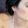 Extra Long Crystal Rhinestone Drop Earrings - Handmade in Toronto Canada - Blair Nadeau Bridal Adornments - Whitney Heard Photography