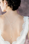 simple drape chain bridal backdrop necklace in silver