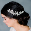 Crystal Leaf Clay Flower Bridal Hair Vine for Updo - available in silver, gold, rose gold and brass - Made in Toronto Ontario Canada - Blair Nadeau Bridal -