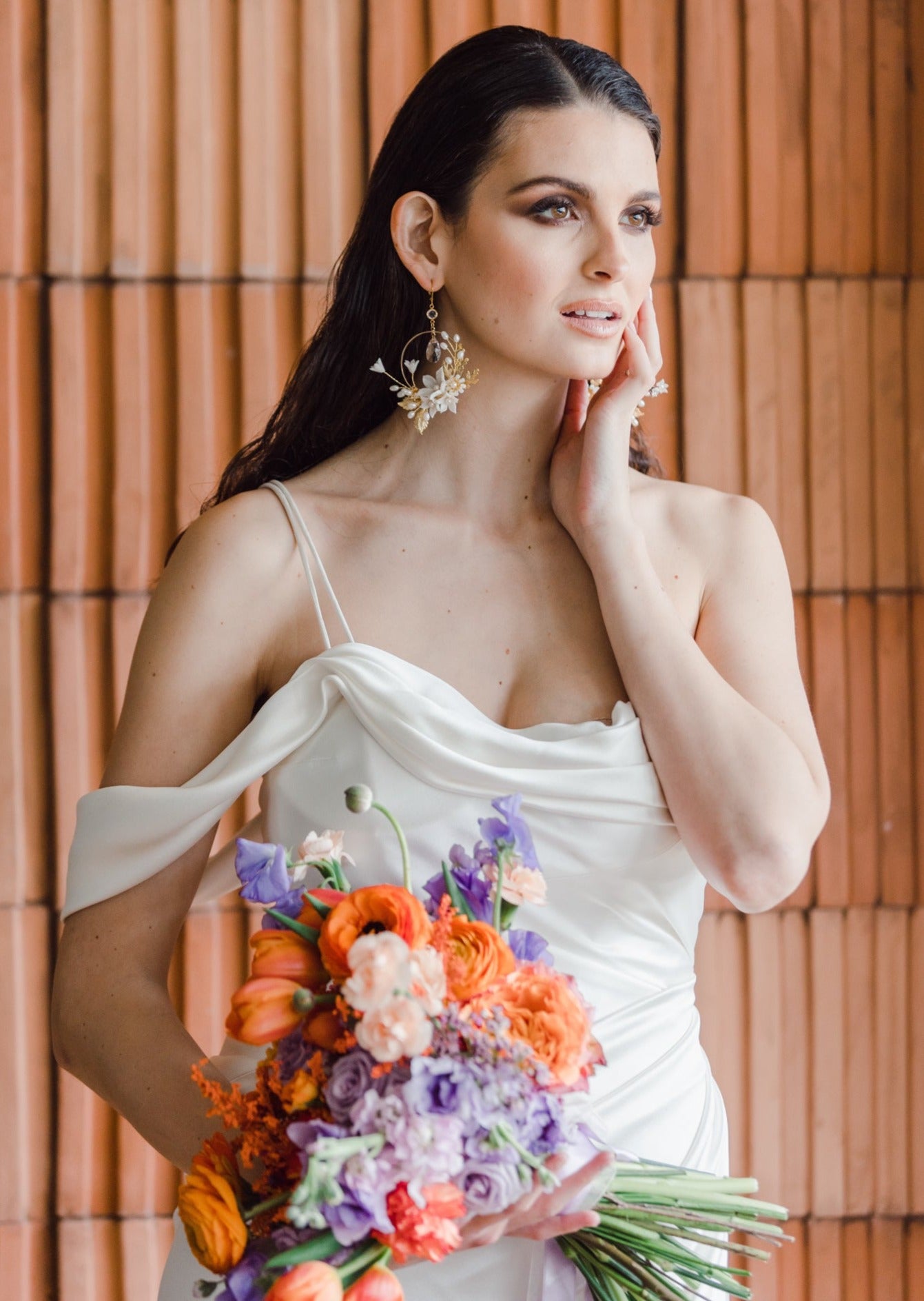 romantic flower earrings for modern bohemian brides