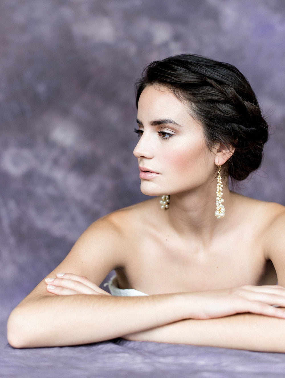 Pearl Cluster Bridal Drop Earrings - Handmade in Toronto Canada - Blair Nadeau Bridal Adornments - Whitney Heard Photography