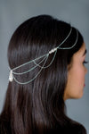  Pearl & Crystal Festival Inspired Bohemian Bridal Hair Chain Jewelry - available in silver, gold and rose gold - made in Toronto Ontario Canada - Blair Nadeau Bridal