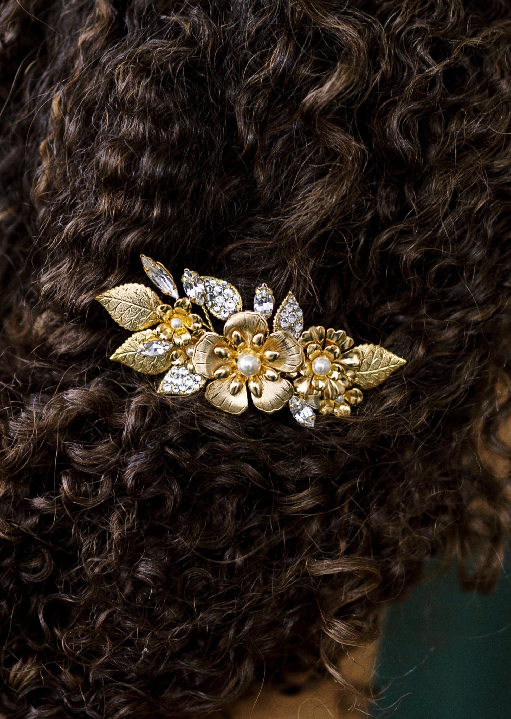 medium size flower barrette for wedding hair