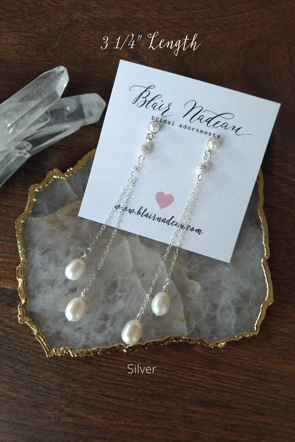 RAE Long Drop Pearl Earrings