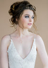 double layer pearl drop bridal necklace in gold for weddings 