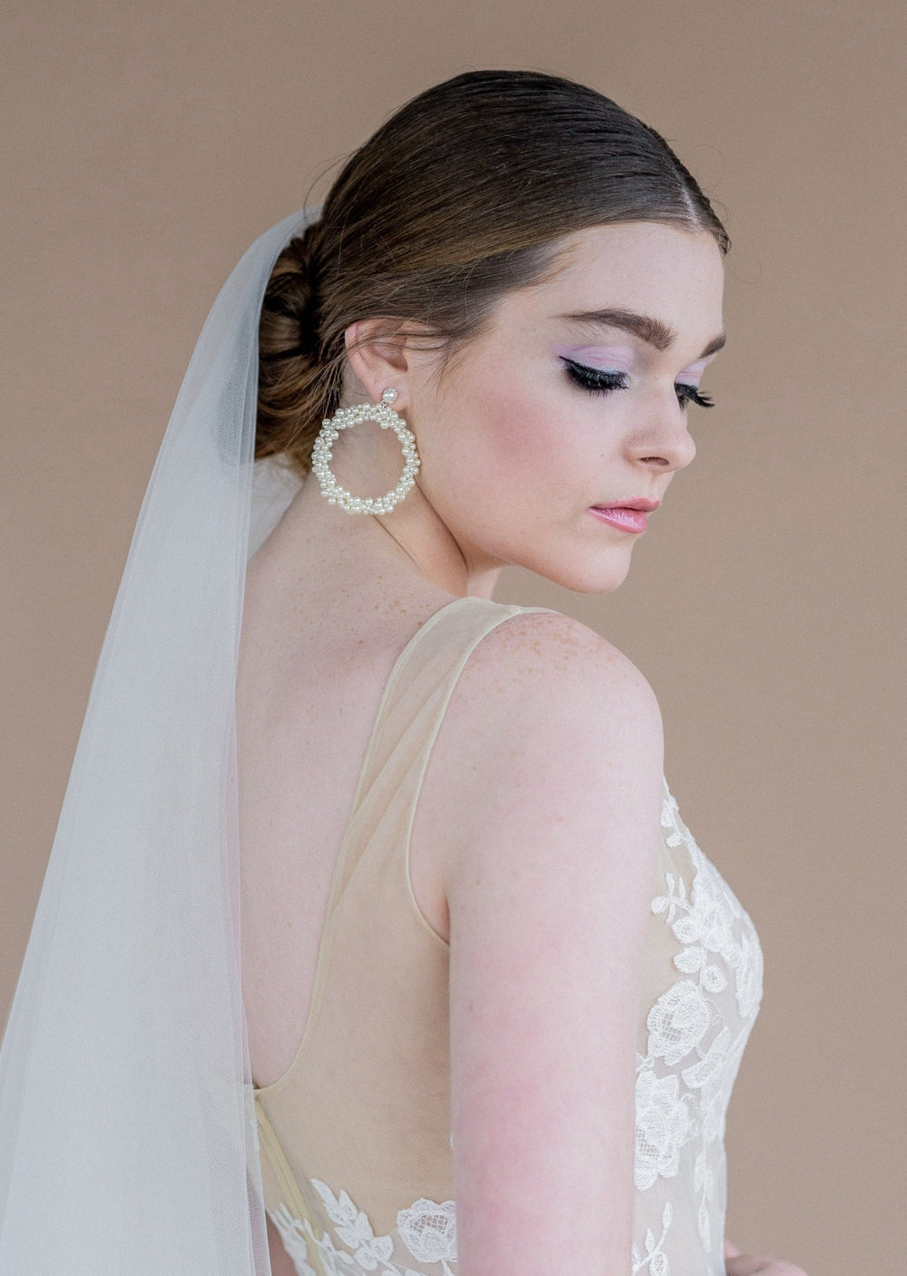 Modern Statement Bohemian Pearl Hoop Earrings  - blair nadeau bridal adornments - whitney heard photography