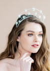 Silver Tall celestial inspired bridal crown with stars - handmade in canada by Blair Nadeau Bridal Adornments