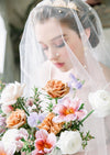 pearl veil with bridal tiara for wedding dress