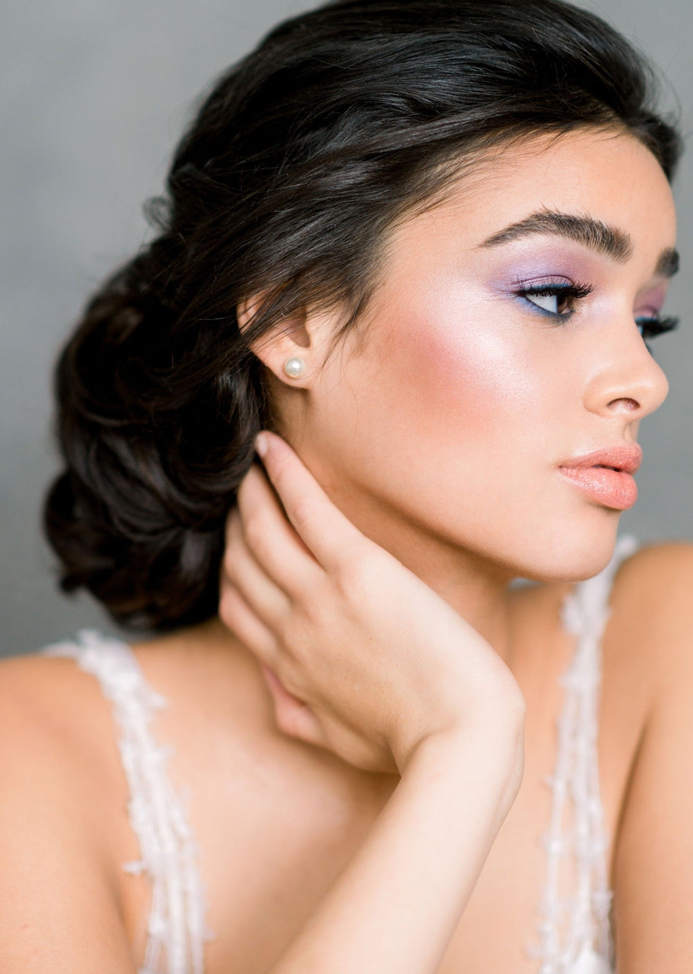 dainty simple classic round pearl earrings