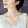 simple double layer gold filled freshwater pearl bridal necklace for v neck wedding dress