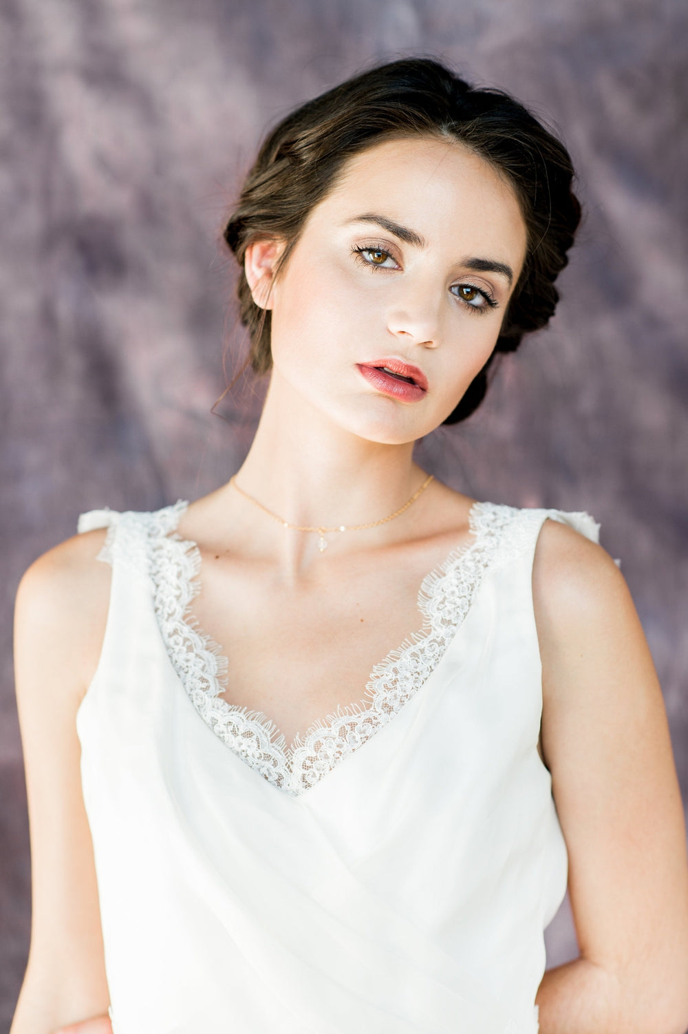 tiny crystal bridal necklace for bridesmaids