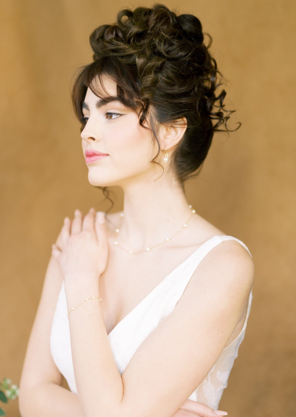 classic  pearl drop earrings in gold filled for brides wedding jewellery