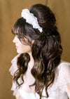 silk wedding headband for simple modern wedding dress