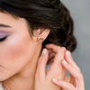 dainty pearl and rose bridal stud earrings for weddings 