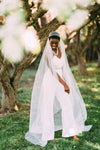 wide tulle juliet cap veil with crystals. handmade in toronto canada by blair nadeau bridal