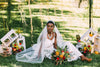 wide tulle juliet cap veil with crystals. handmade in toronto canada by blair nadeau bridal