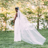 wide tulle juliet cap veil with crystals. handmade in toronto canada by blair nadeau bridal