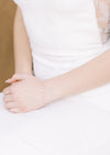 simple rose gold crystal linked bridal bracelet for minimalist brides