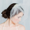mini tulle blusher veil with art deco inspired beaded comb made in toronto ontario canada, blair nadeau bridal adornments