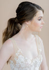 gold freshwater pearl bridal drop earrings - blair nadeau bridal adornments - whitney heard photography