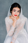 Pure White Long Narrow Draped Cowl Bohemian Bridal Vintage Inspired Wedding Veil - Made in Toronto Ontario Canada - Blair Nadeau Bridal - Whitney Heard Photography
