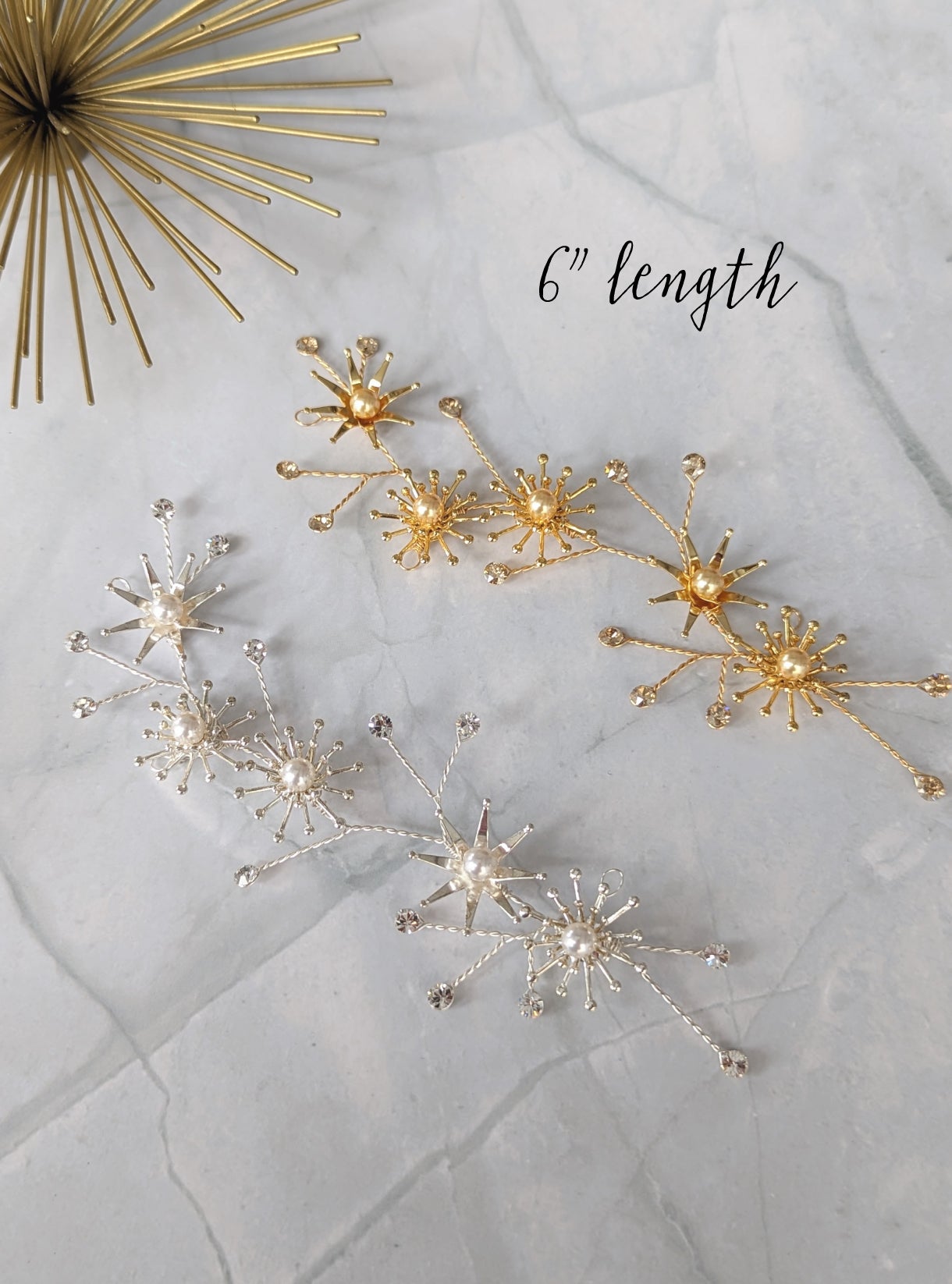 gold and silver starburst vines in 6" length