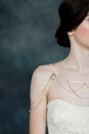 rhinestone crystal chain shoulder necklace available in silver, gold and rose gold finishes - handmade in Toronto Ontario Canada - Blair Nadeau Bridal Adornments
