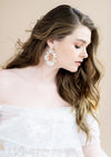 gold large clay flower bridal earrings - blair nadeau bridal adornments - whitney heard photography