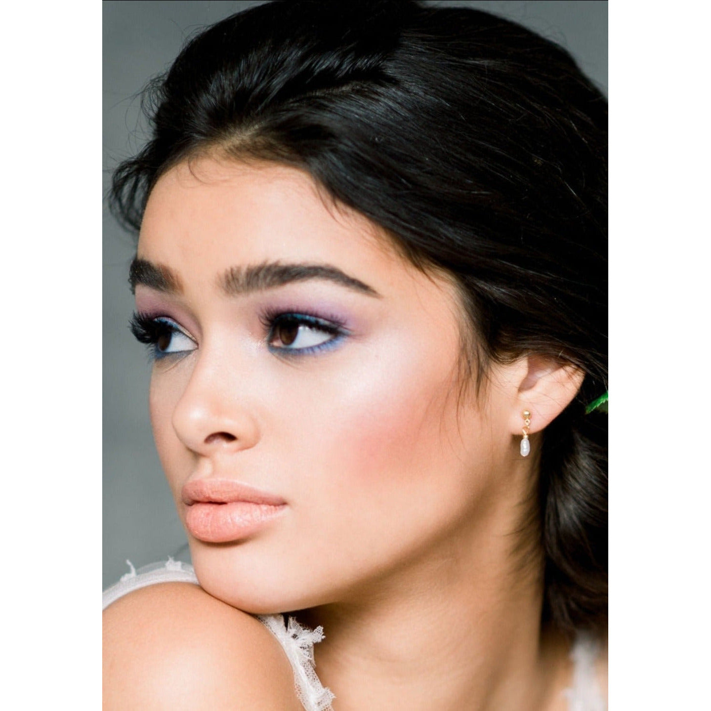 tiny vintage freshwater pearl dangle bridal stud earrings made in canada