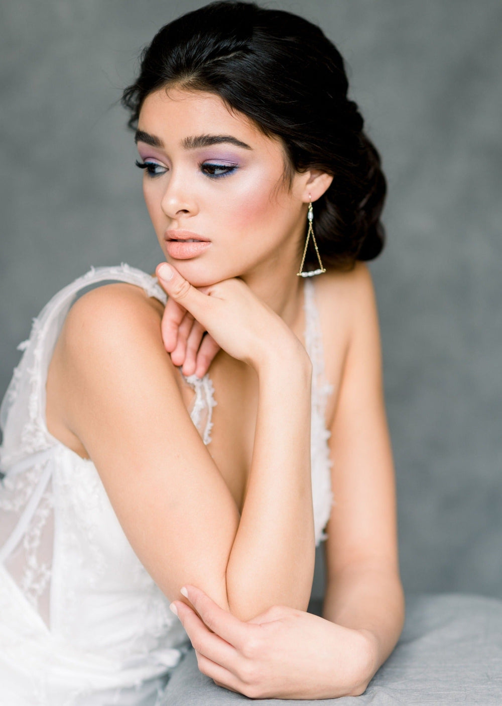 sterling silver vintage pearl bridal drop earrings for weddings