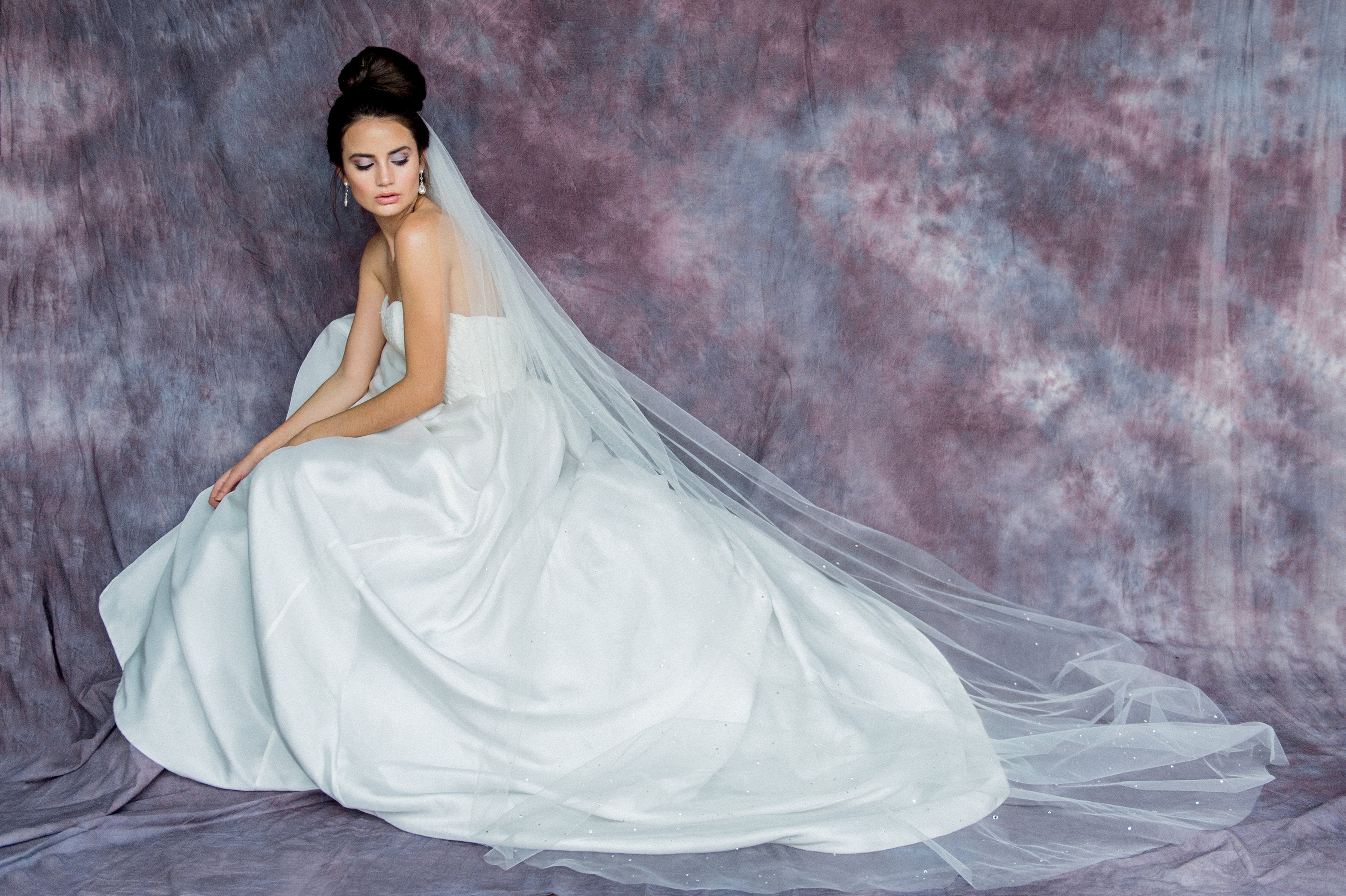 Scattered Swarovski Crystal Bridal Veil - Handmade in Toronto Canada - Blair Nadeau Bridal Adornments - Whitney Heard Photography