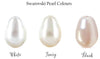 IVA Rhinestone Leaf Pearl Drop Earrings