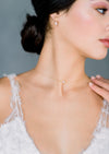 dainty gold filled bridal necklace with single pearl for weddings in toronto