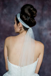 Ivory Crystal Beaded Lace Tulle Bridal Headband Veil - Handmade in Toronto Canada - Blair Nadeau Bridal Adornments - Whitney Heard Photography