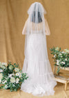 double layer wedding veil in off white for brides in canada