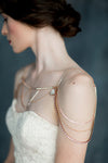 rhinestone crystal chain shoulder necklace available in silver, gold and rose gold finishes - handmade in Toronto Ontario Canada - Blair Nadeau Bridal Adornments