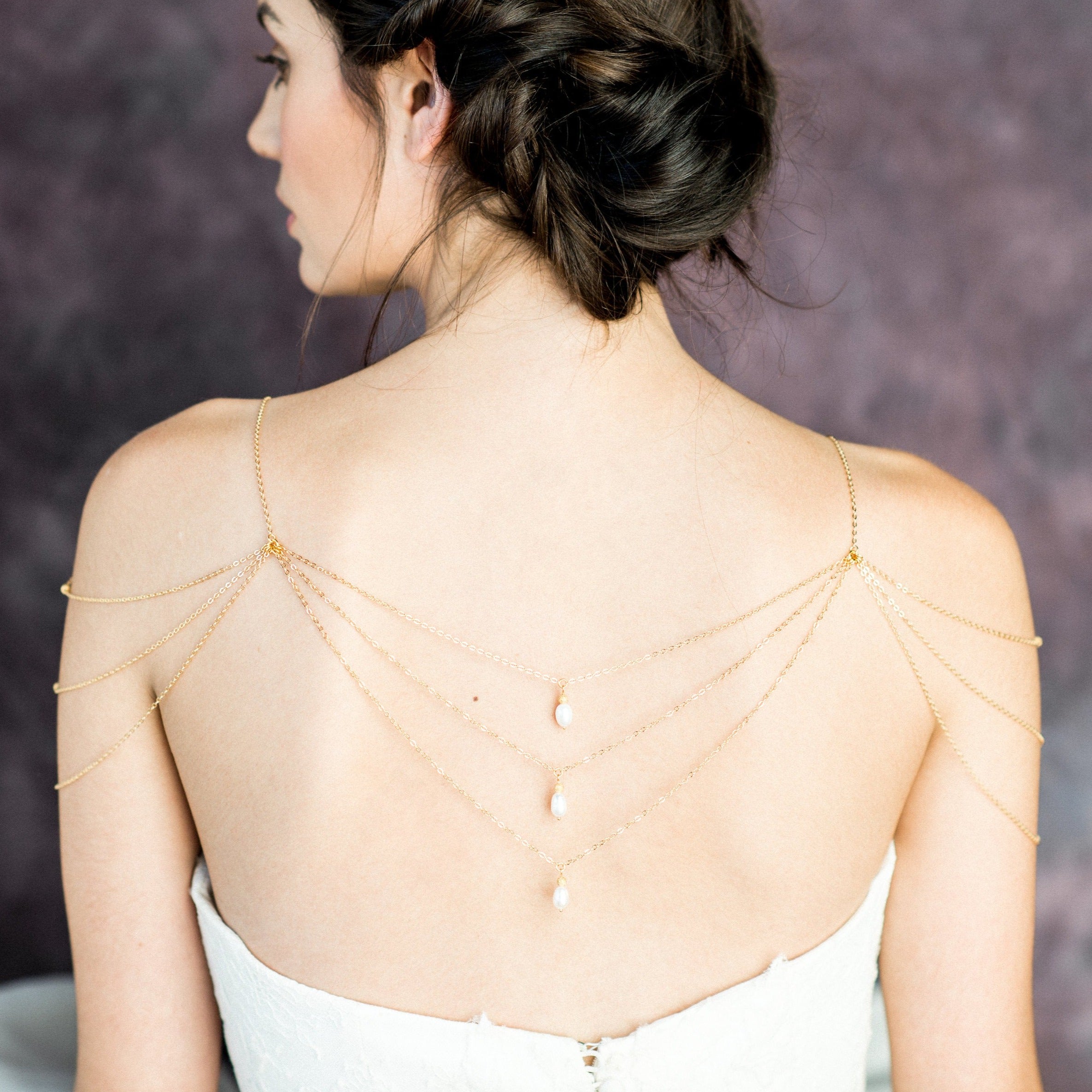 GINESSA Pearl Bridal Shoulder Necklace Blair Nadeau Bridal