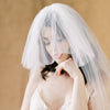 super sheer tulle veil with mini blusher for weddings