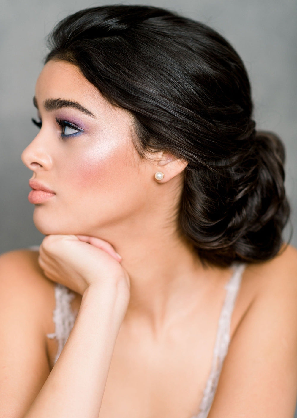 large round pearl bridal stud earrings for classic brides in toronto