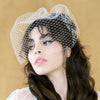 short mini birdcage veil with beaded crystal combs for small elopement weddings in canada