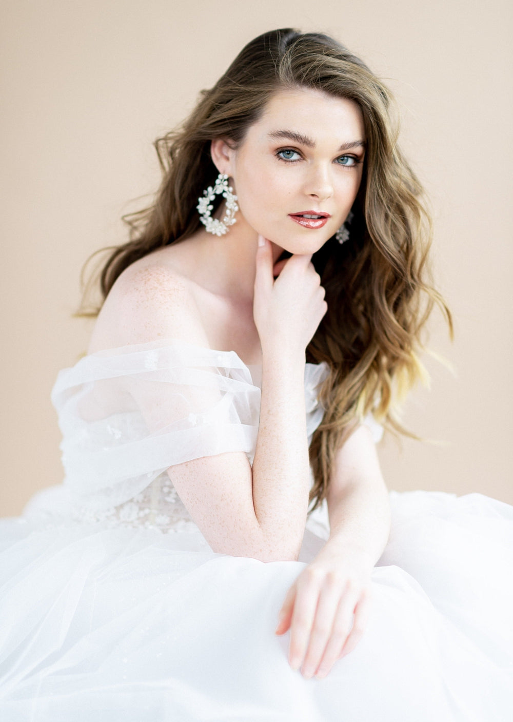 Earrings for white gown sales
