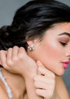 simple classic bridal stud earrings for bridesmaids