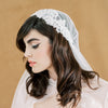 handbeaded french alencon lace juliet cap veil with crystals for vintage inspired brides